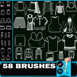 textile brushes, photoshop stamp, clothes procreate, fabric procreate, top procreate, clothes pattern,clothes photoshop