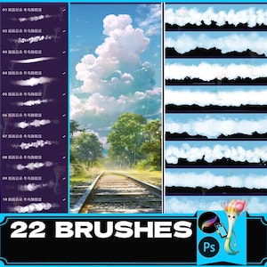 Cloud Procreate Brush Set: Hand-Painted Sky Texture (Commercial Use Allowed)