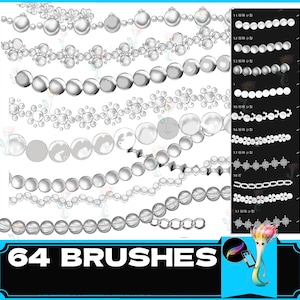 Procreate Pearl Chain Brush: 3D Jewelry, Portrait, Vine Effects