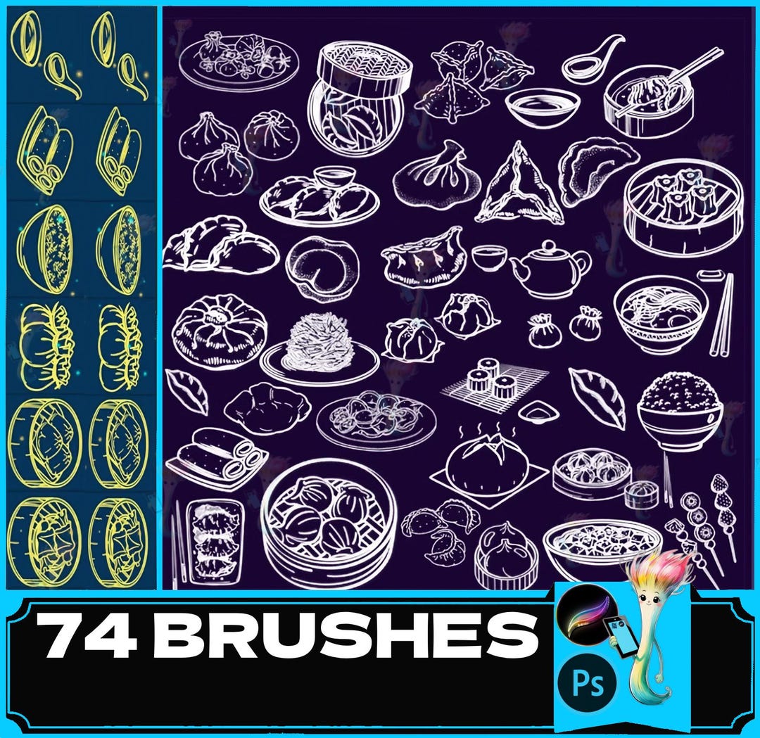 Dim Sum Procreate Brushes: Chinese Food Art, Asian Cuisine - Etsy