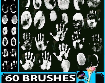 Fingerprint Stamp Procreate Brushes: Crime Scene, Biometric Imprints