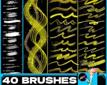 Gold Foil Procreate Brush Set: Calligraphy, Gilding, Painting