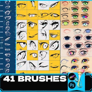 Anime Eyes Brush Set: Procreate & Photoshop, Illustration Practice