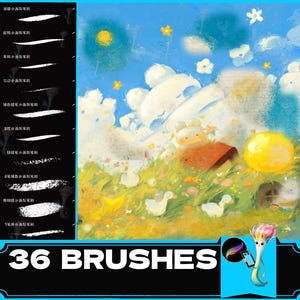 Pinceau procreate pastel à l'huile pour enfants, pinceaux à estomper, pinceau pour pastel à l'huile, pinceau à crayons de couleur, pinceau à cire pour enfants, brushbykia, ensemble de pinceaux à crayons