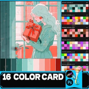 Carte couleur haute saturation, lumineuse et vive pour la reproduction, palette de couleurs PS, système de correspondance des couleurs, vitalité aco, couleur de la carte photoshop