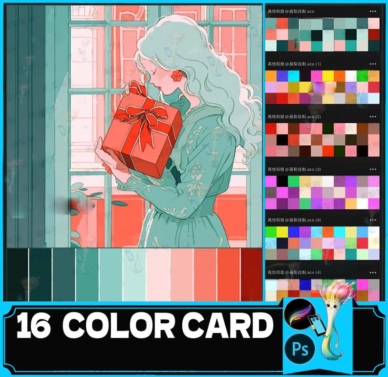 Procreate Color Palette: High Saturation Vivid Color Card - Etsy