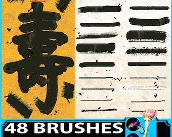 Juego de pinceles para caligrafía: pinceles para Procreate y PS, arte caligráfico