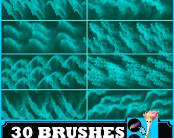 30 Powder Effect PS and Procreate stamps brushes