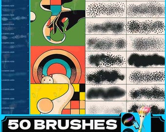 Stipple Texture Brushes: Shadow, Noise, Dot, Line - Procreate & Photoshop