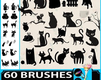 Procreate Cat Brush Set: Chibi Style Stamps (Digital Download)