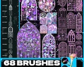 Procreate Brush Set: Gothic Stained Glass Window Designs