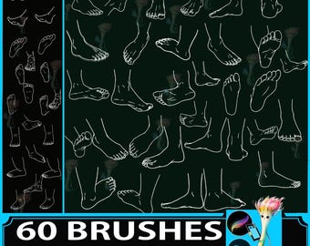 Procreate Foot Stamp Brushes: Poses & Anatomy Tool