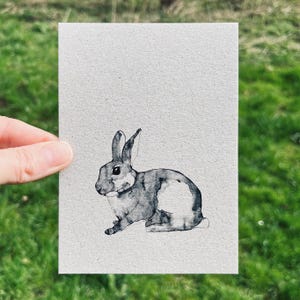 Grußkarte Hase Emy, Osterkarte, Aquarellmotiv, gedruckt auf Graspapier, nachhaltig, ideal für Ostern, Frühlingsdeko & Kinderzimmer