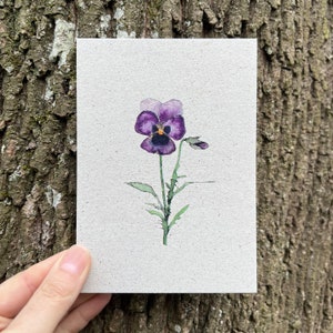 Stiefmütterchen Gretel | Grußkarte Dankeskarte Geburtstag Glückwunsch Frühling Blumen Veilchen Natur Blüte Floral Minimalistisch Muttertag