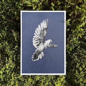 Taufekarte, Karte Konfirmation, Taube, Postkarte, Kommunion, A6, Trauerkarte, Postkarte, Beileidskarte, Vogelkarte, Nachhaltig, Graspapier