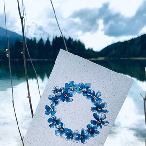 Vergissmeinnicht Annelise | Grußkarte Glückskarte Dankeskarte Danke Hochzeit Erinnerung Natur Blume Blumenkranz Bloom Aquarell Watercolor