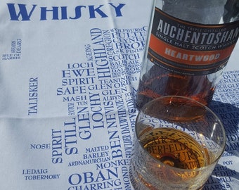 Whisky Tea Towel - word map art