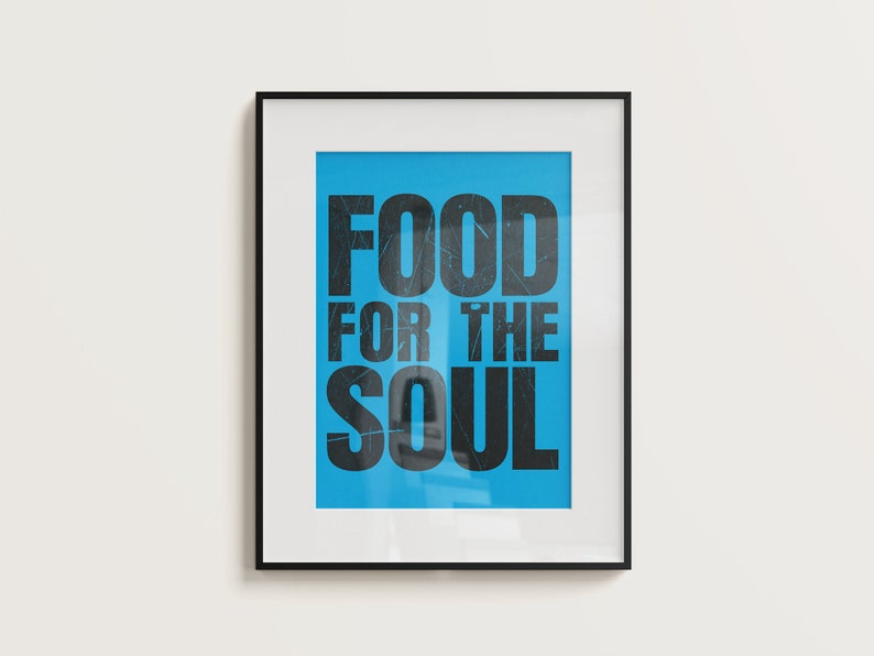 Food for the Soul Typographic Poster Etsy