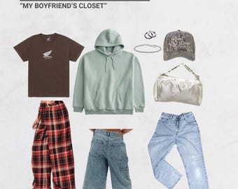 Boyfriends clothes,Thrifted mystery bag, thrifted mystery box, thrifted curated box, thrift shop, thrifted items