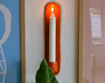 Applique murale en céramique faite main pour bougies coniques (fabriquée sur commande)