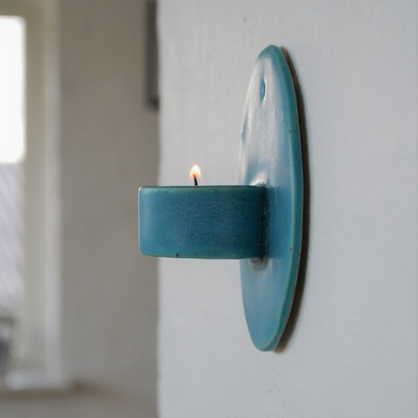 Wall candle holder, handmade ceramic gift, handmade candle holder