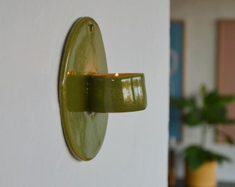 Handgemaakte keramische wandkandelaar: theelichthouder (op bestelling gemaakt)