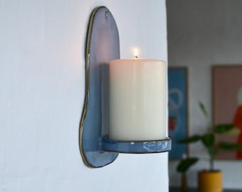 Handgefertigte Keramik-Wandleuchte für Stumpenkerzen (auf Bestellung gefertigt)