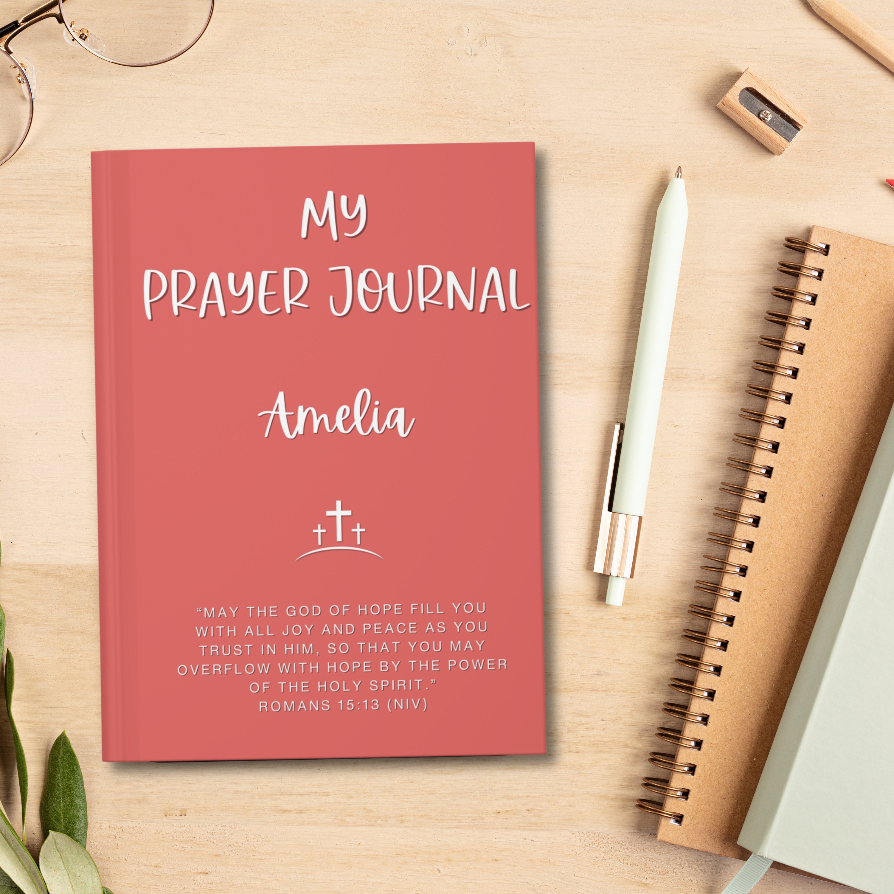 Prayer Journal Personalized, Christian Journal, Bible Study Notebook, Faith Journal, Religious Planning Book, Daily Prayer Diary