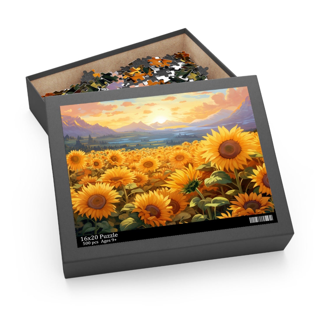 Sunflower Fields Jigsaw Puzzle, 500 Piece Jigsaw Puzzle Sunflower Art ...
