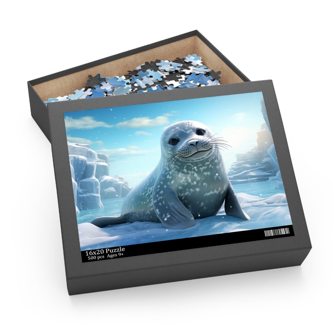 Leopard Seal Jigsaw Puzzle for Family, 500 Pieces Jigsaw Puzzle, Winter