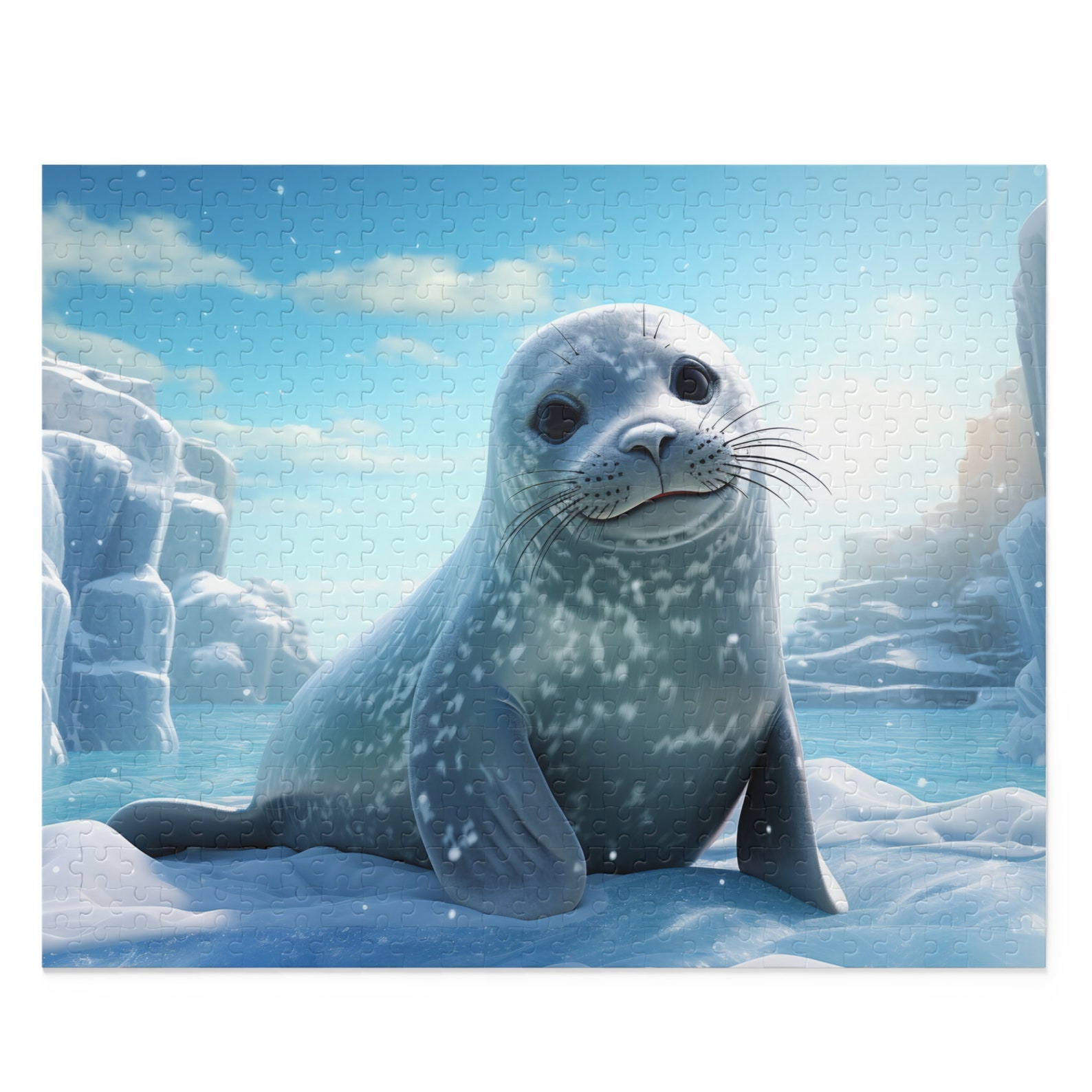 Leopard Seal Jigsaw Puzzle for Family, 500 Pieces Jigsaw Puzzle, Winter Animal Puzzle Game