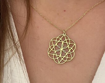Sterling Silver Seed of Life Necklace, Sacred Geometry Yoga Jewelry, Seed Of Life Necklace, Kabbalah Flower Of Life Jewelry, Yoga Jewelry