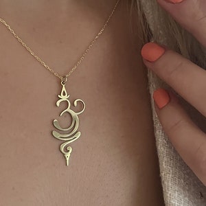 Silver Breathing Necklace - Christmas Gift - Silver Sanskrit Symbol Breath - Spiritual Yoga Symbol - Yoga Necklace - Sanskrit Jewelry