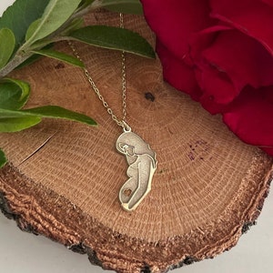 14K Gold Pregnant Woman Necklace: Sterling Silver Maternity Jewelry