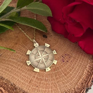 Kompass Halskette, Reise Halskette, Kompass Anhänger, Gold Kompass Talisman, Kompass Schmuck, Silber Reise Halskette, Kompass Geschenk