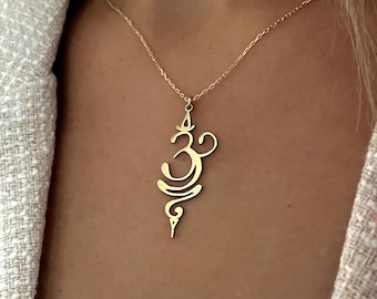 Sterling Silver Breath Necklace: Sanskrit Yoga Jewelry, Spiritual Gift