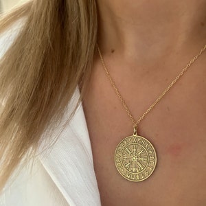 Iceland Magical Norse Compass, Viking Occult Talisman Protective Amulet, Silver Amulet, Norse Mythology Jewelry, Ruin Necklace,Fehu Necklace