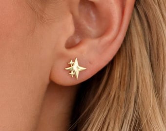 Funkeln Emoji Ohrringe, Starburst Ohrstecker, himmlischen Schmuck,