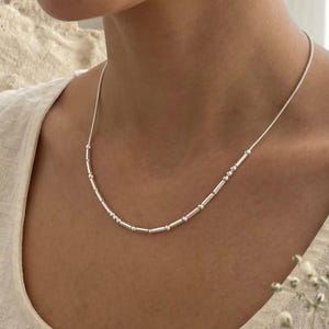 Morse Code Necklace for Women, Personalized Secret Message Jewelry,   Dainty Necklace, Custom Name Hidden Message Gift for Her