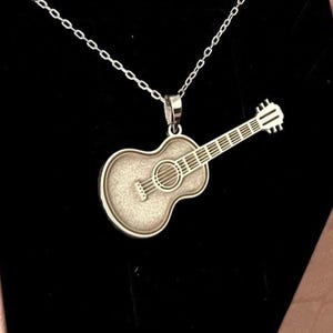 14K Gold Sterling Silver Guitar Necklace: Musician Jewelry Gift
