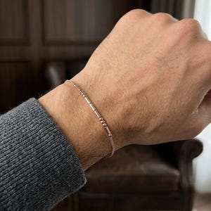 Gift for Dad, Father’s Day Gift, Custom Morse Code Bracelet, Secret Message