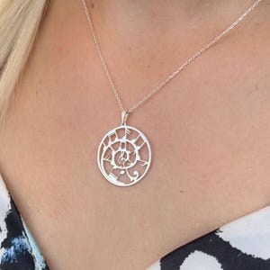 Sterling Silver Music Note Necklace: Musician Gift
