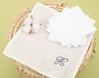 Mouchoir personnalisé en mousseline de coton bio, chiffons lavables, lingettes nettoyantes pour le visage, écharpe, bavoirs pour le rot, cadeaux de nouveau-né, cadeau pour nouvelle maman