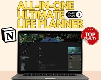 All In One Ultimate Life Planner Notion Template | Habit Tracker | Animated Aesthetic Planner | Dark Mode Finance Travel Fitness Shopping