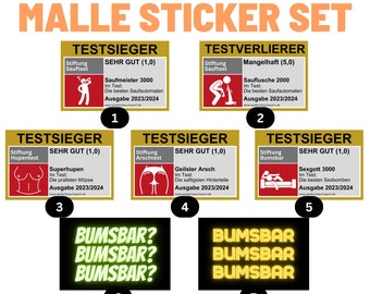 Malle Sticker Set / Ballermann Sticker Set / Mallorca Sticker Set / Party Sticker Set / Oktoberfest / JGA / Sauf Sticker / Alkohol Sticker