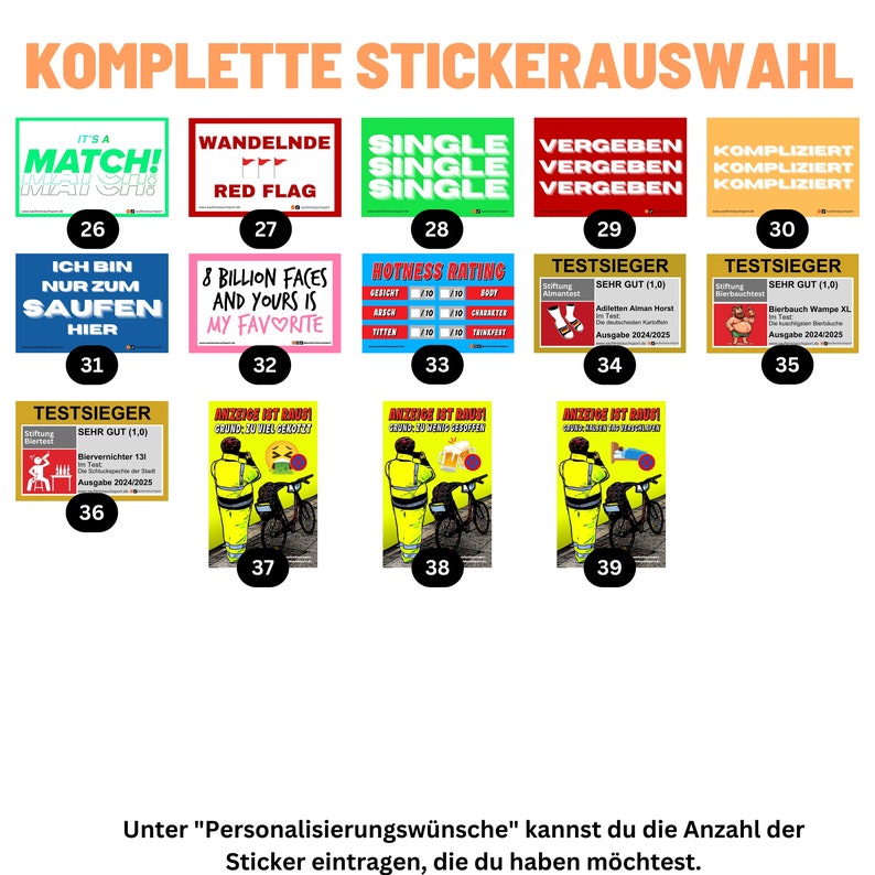 Malle stickerset complete stickerselectie/Mallorca stickerset/feeststickerset/Oktoberfest/JGA/drinkstickers/testwinnaar afbeelding 2