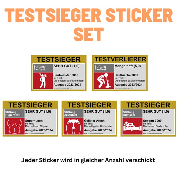 Testsieger bumsbar Set Ballermann Sticker Set Malle Sticker Aufkleber JGA Okotberfest Party Sticker Set Sauf Sticker