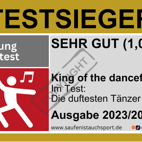 Test winner dance test Malle Sticker Mallorca Sticker Ballermann Sticker JGA Oktoberfest Party Sticker Schützenfest Sticker flirt