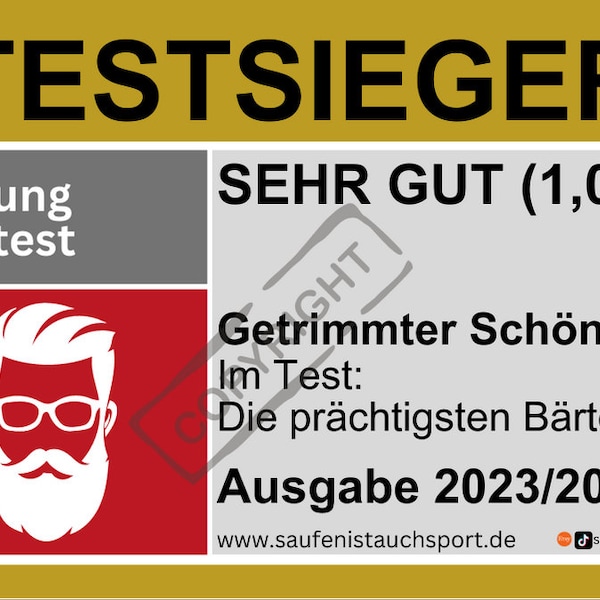 Test winner beard test Malle Sticker Mallorca Sticker Ballermann Sticker JGA Oktoberfest Party Sticker Schützenfest Sticker flirt