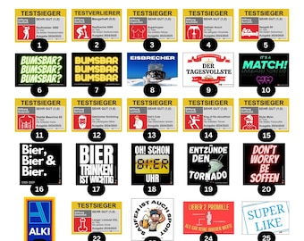 Malle Sticker Set complete sticker selection (60 different stickers) / Party Sticker Set / Oktoberfest / JGA / Drinking Sticker / Test winner